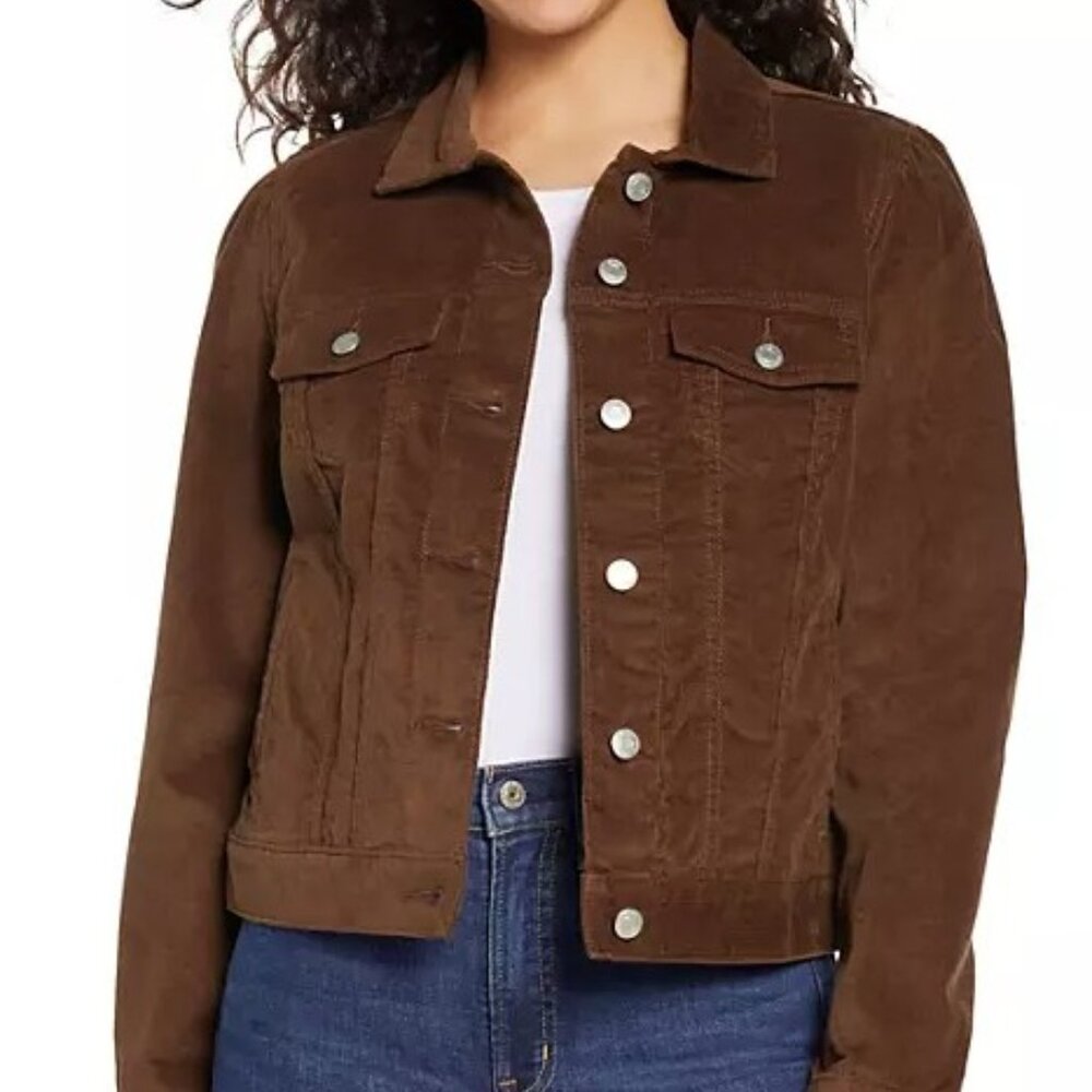Brand New GAP Ladies Brown Corduroy Jean Jacket - Versatile Wardrobe Staple.